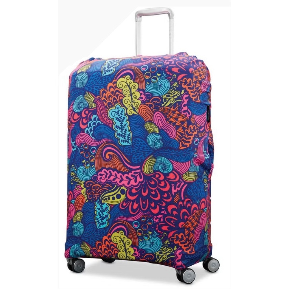 Samsonite Luggage Wrap Cover Acid Nature Psychedelic Print Suitcase Protector